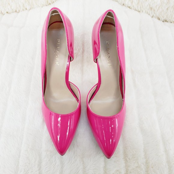 Hot Pink open side pointy toe 5" heel  pumps Shoes - Picture 13 of 15